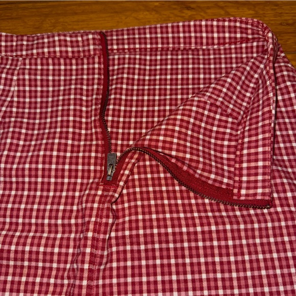 Hollister Skirt Women's Medium Short Mini Slit Ultra High Rise Red White Plaid - Picture 5 of 9